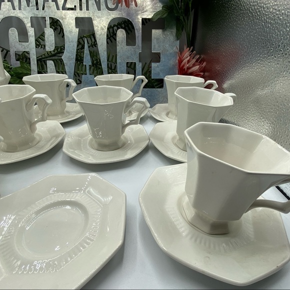 Independence Ironstone Castleton Japan White Tea Set - Picture 3 of 10